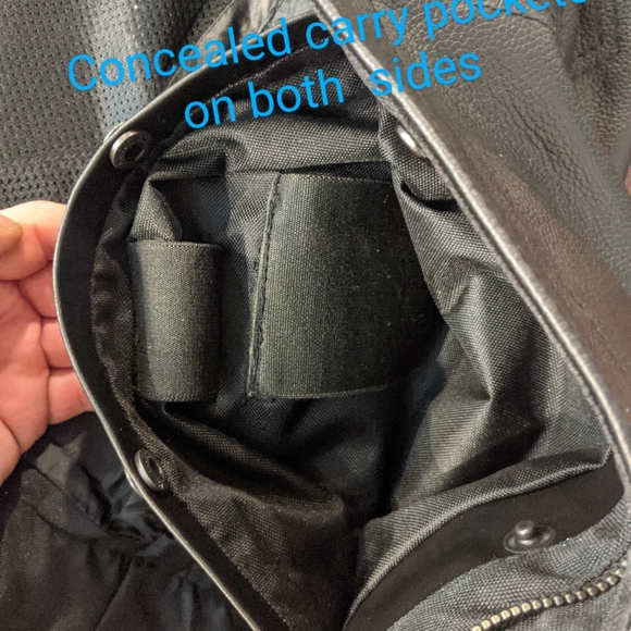 NWT STREET & STEEL CONCEALED CARRY LEATHER BIKER VEST - Picture 12 of 16